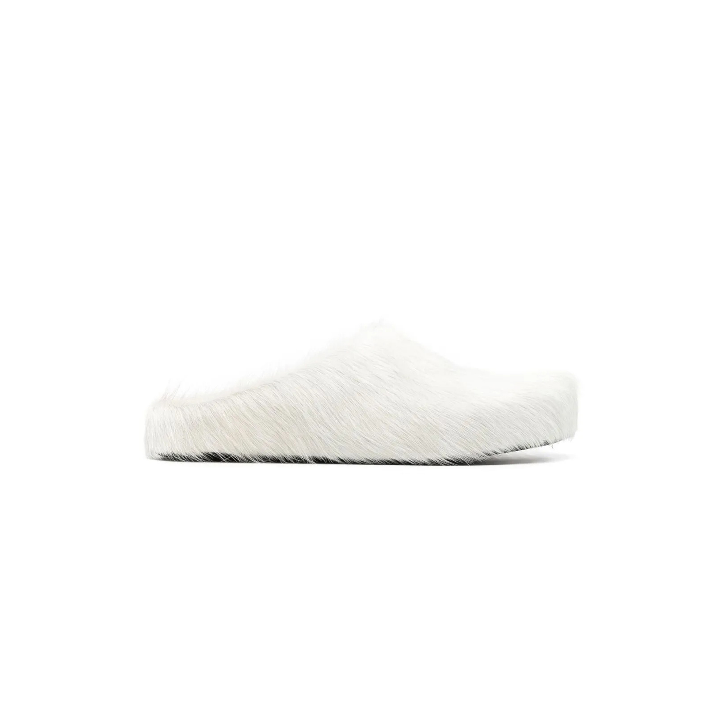 MARNI FUSSBET SABOT CALF-HAIR SLIPPERS 